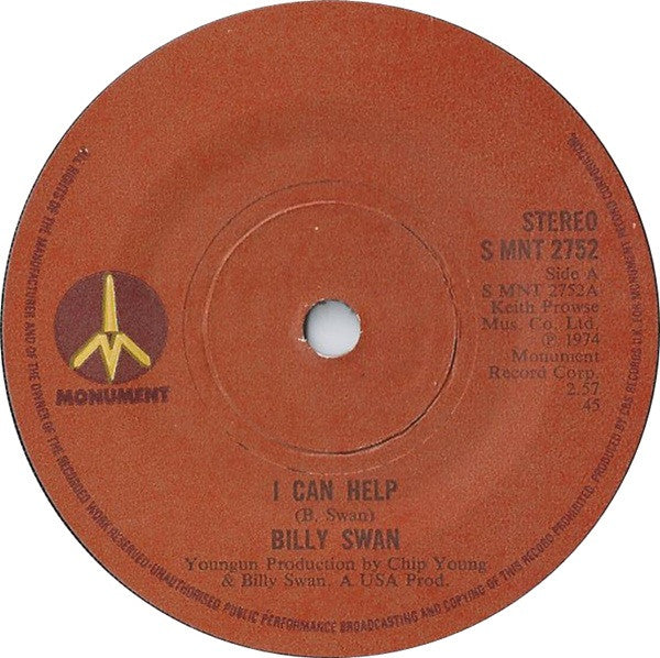 Billy swan I can help (1974) Single
