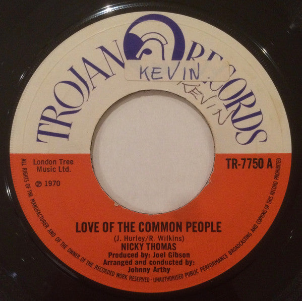 Nicky Thomas Love of the common people Single (1970)