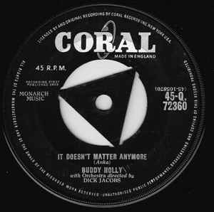 Buddy Holly - It Doesn't Matter Anymore (7", Single, Tri)